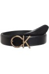 Calvin Klein Ceinture Femme Re-Lock Ck Logo Belt 3.0 cm Ceinture Cuir, Marron Cognac , 80 cm