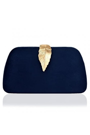 Milisente Pochette et clutches femme suède ceremonie marige sac soiree élégant clutch bag Bleu Marine 