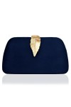 Milisente Pochette et clutches femme suède ceremonie marige sac soiree élégant clutch bag Bleu Marine 
