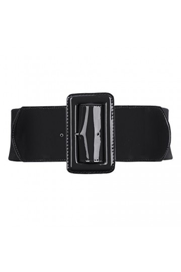 GRACE KARIN Ceinture Elastique Femme pour Robe Cocktail Soirée Cuir Ceinture Elegant à Boucle Classique Noir -1 L