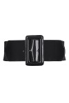 GRACE KARIN Ceinture Elastique Femme pour Robe Cocktail Soirée Cuir Ceinture Elegant à Boucle Classique Noir -1 L