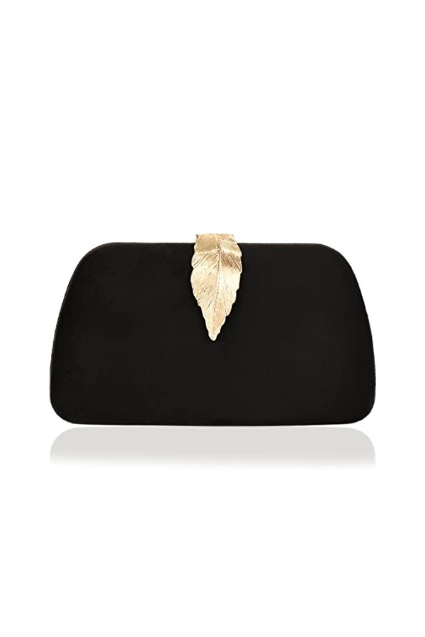 Milisente Pochette et clutches femme suède ceremonie marige sac soiree élégant clutch bag Bleu Marine 