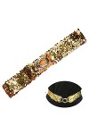 YouU Ceinture élastique pour femme - Avec boucle - Style à paillettes - Ceinture tendance - Pour femme, argenté, 50
