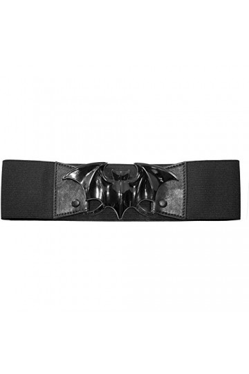 kreepsville 666 Womens Bat Elastic Belt Black, Noir, 2XL/3XL 36-44 