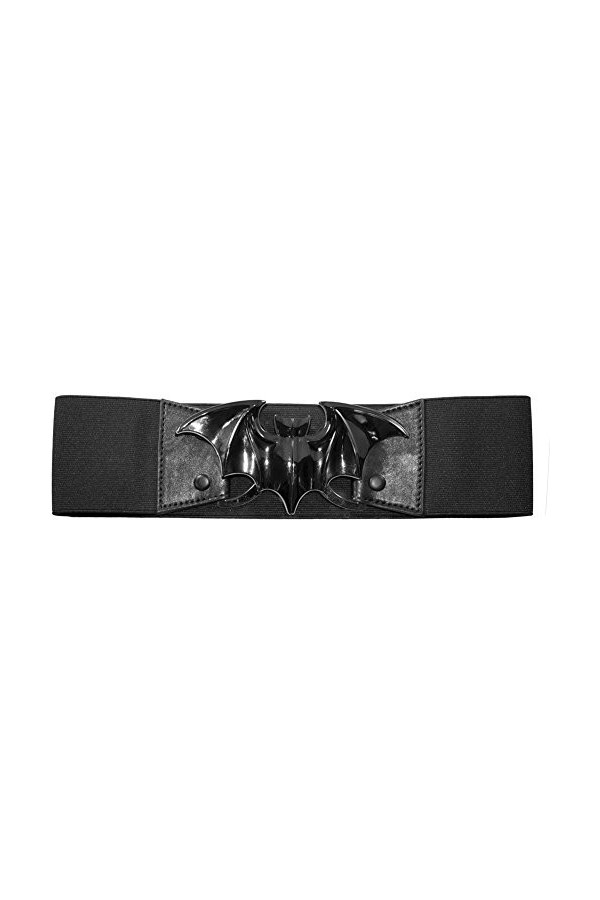 kreepsville 666 Womens Bat Elastic Belt Black, Noir, 2XL/3XL 36-44 