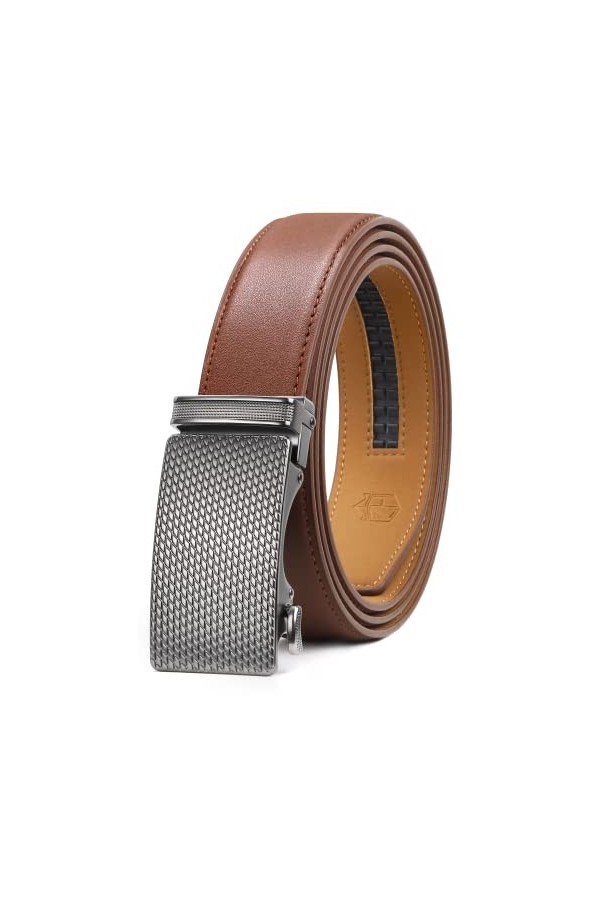Zitahli Ceinture pour homme, ceinture à cliquet en cuir de qualité supérieure, ceinture coulissante avec boucle automatique r