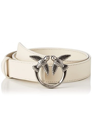 Pinko Love Berry Simply H3 Belt Vis Ceinture, Z99q_Noir-Antique Gold, S Femme