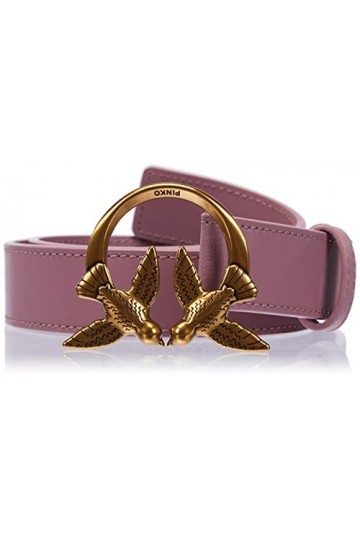 Pinko Love Berry Simply H3 Belt Vis Ceinture, Z99q_Noir-Antique Gold, S Femme