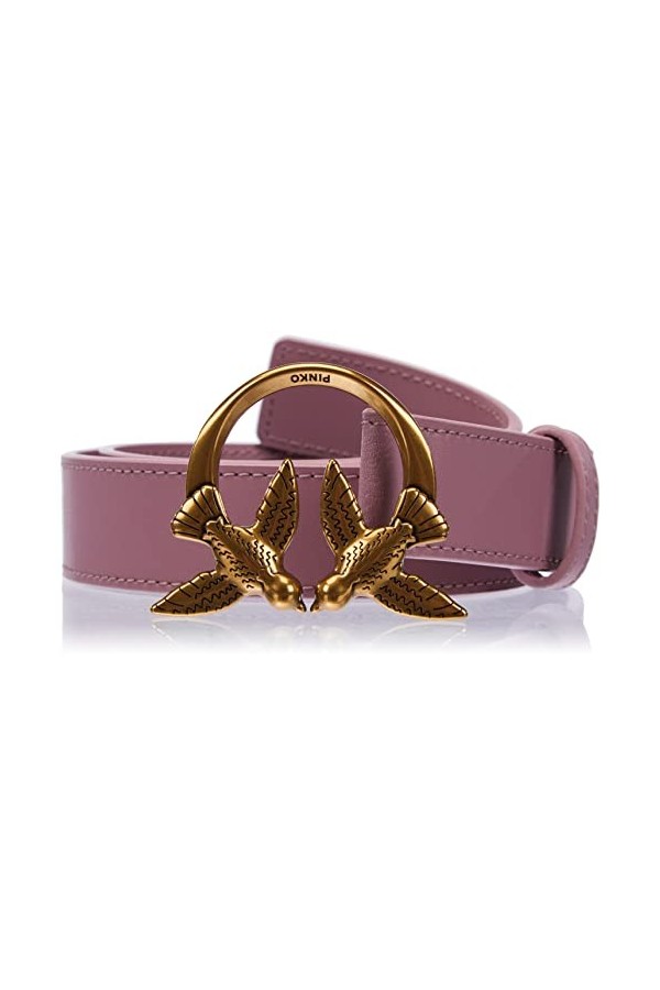 Pinko Love Berry Simply H3 Belt Vis Ceinture, Z99q_Noir-Antique Gold, S Femme
