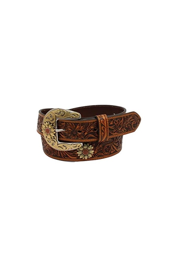Ariat Ladies Sunflower Concho Belt Brown Leather X-Large