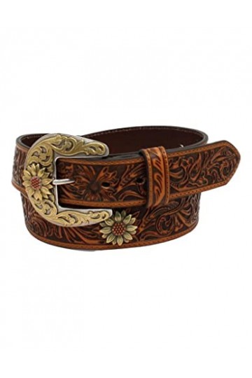 Ariat Ladies Sunflower Concho Belt Brown Leather X-Large 