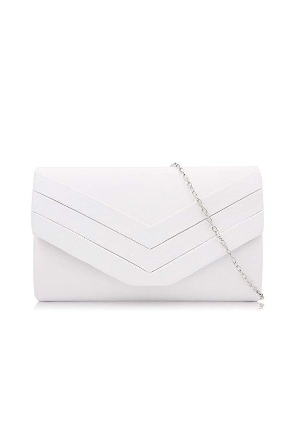 Milisente Femme Pochette En Daim Enveloppe Pochette Classique Sac De Soirée Noir 