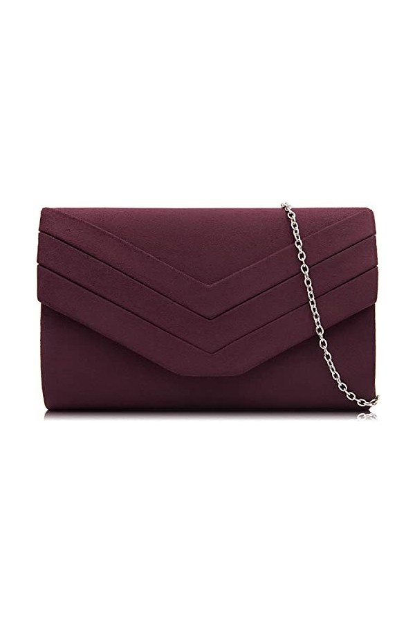 Milisente Femme Pochette En Daim Enveloppe Pochette Classique Sac De Soirée Noir 
