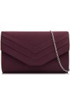Milisente Femme Pochette En Daim Enveloppe Pochette Classique Sac De Soirée Noir 