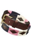 Pampeano | Rosa - Ceintures de polo en cuir argentin fabriquées à la main de qualité supérieure | Ceintures de créateurs unis