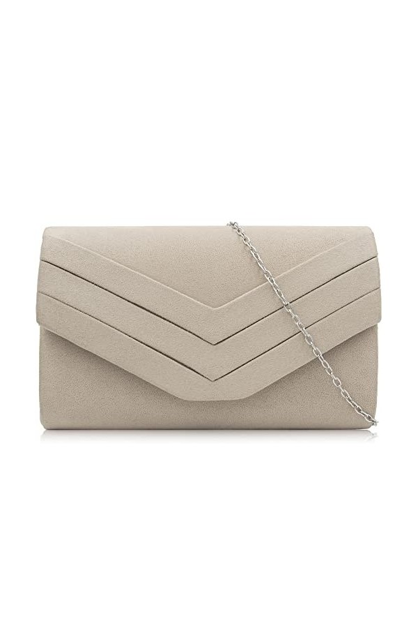 Milisente Femme Pochette En Daim Enveloppe Pochette Classique Sac De Soirée Noir 