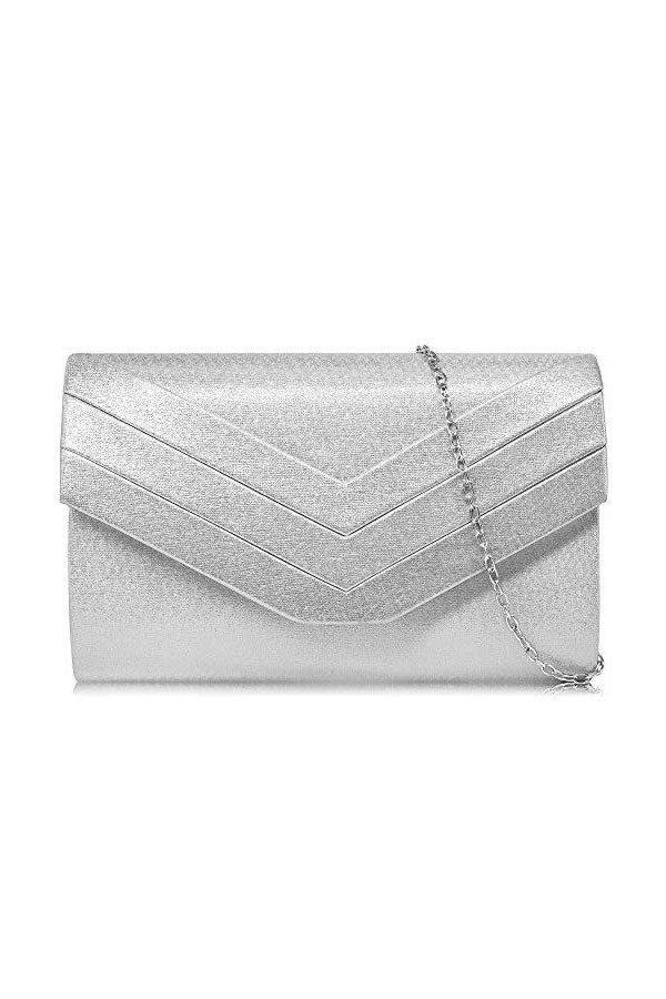 Milisente Femme Pochette En Daim Enveloppe Pochette Classique Sac De Soirée Noir 