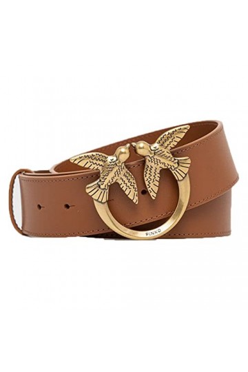 Pinko Love Berry Simply H4 Belt Vis Ceinture, Z99o_Noir-Old Silver, L Femme