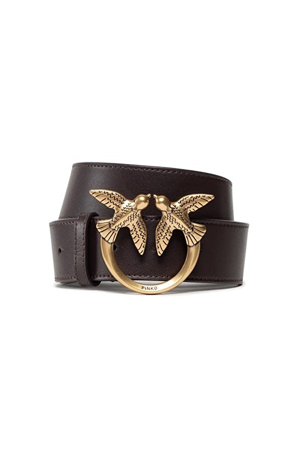 Pinko Love Berry Simply H4 Belt Vis Ceinture, Z99o_Noir-Old Silver, L Femme