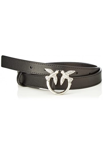 Pinko Love Berry Simply Belt H2 VIT. Ceinture, Z99o_Noir-Old Silver, XS Femme