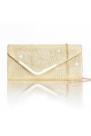 Larcenciel Pochettes Enveloppe et Clutches Femme, Chic Sac à Main Bandoulière de Soirée en Paillettes Brillant Argenté avec C