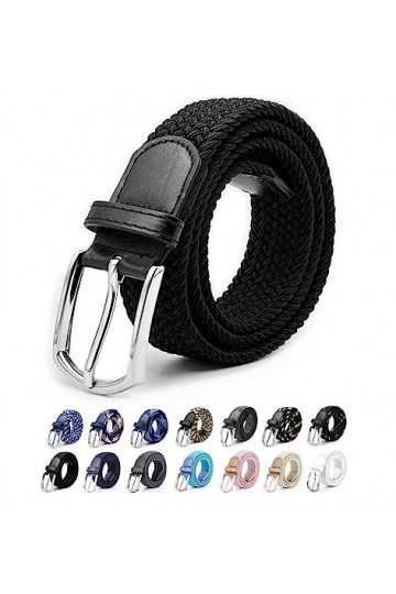 Swijoy Ceintures Pour Hommes Et femmes Toile Élastique Tressé Tissu Stretch Femme Garçon Fille Dame Dames Casual Jeans Pantal