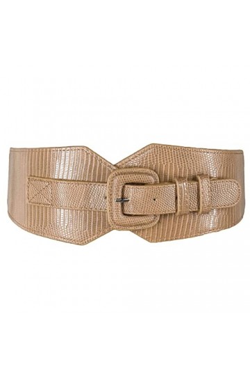TeeYee Ceinture Obi pour femme large bande de taille élastique réglable extensible Cinch ceinture boucle ardillon Vintage cei