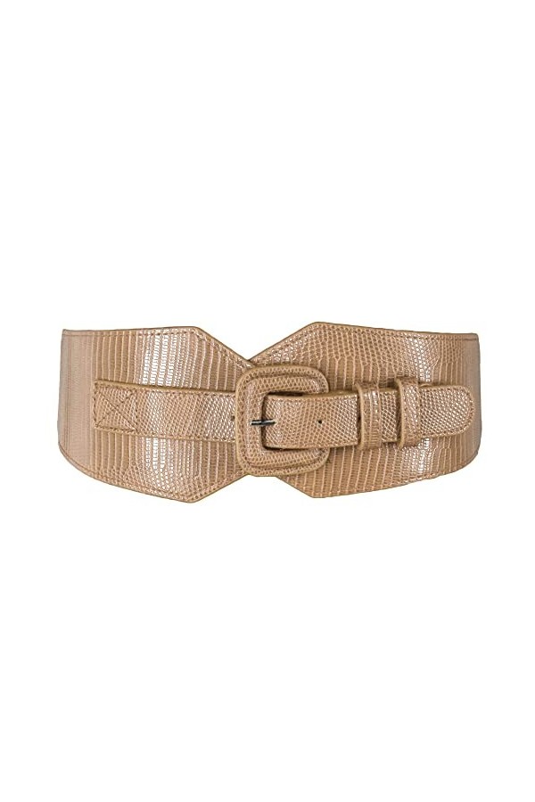 TeeYee Ceinture Obi pour femme large bande de taille élastique réglable extensible Cinch ceinture boucle ardillon Vintage cei