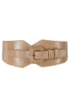 TeeYee Ceinture Obi pour femme large bande de taille élastique réglable extensible Cinch ceinture boucle ardillon Vintage cei