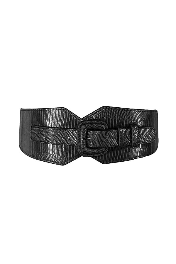 TeeYee Ceinture Obi pour femme large bande de taille élastique réglable extensible Cinch ceinture boucle ardillon Vintage cei