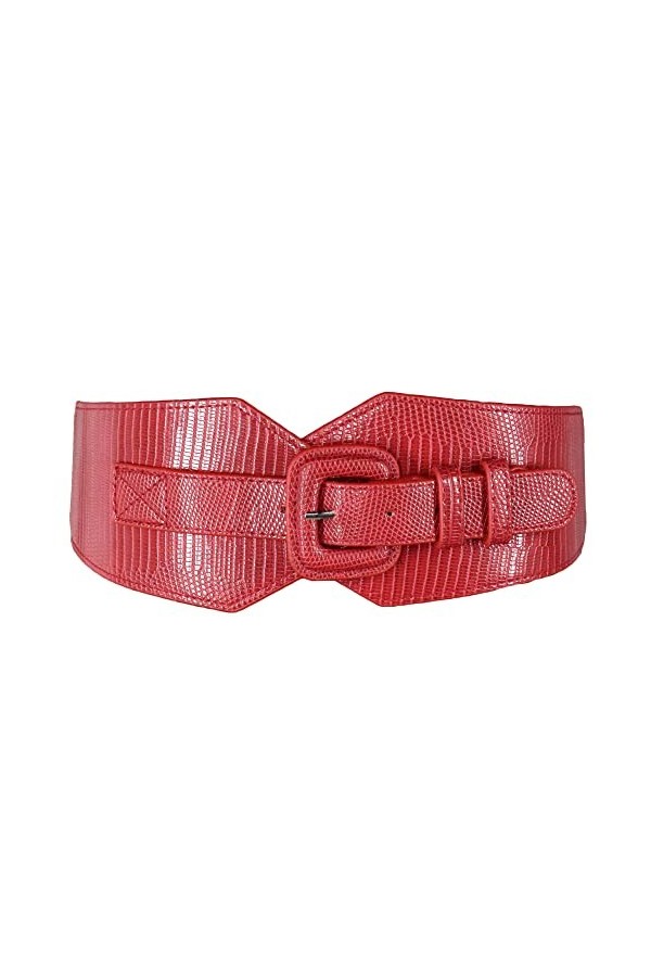 TeeYee Ceinture Obi pour femme large bande de taille élastique réglable extensible Cinch ceinture boucle ardillon Vintage cei