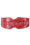 TeeYee Ceinture Obi pour femme large bande de taille élastique réglable extensible Cinch ceinture boucle ardillon Vintage cei