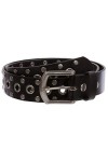 Ceinture décontractée en cuir massif avec rivets cloutés - Noir - 32W UK