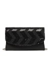 MISS LULU Petite Pochette pour Femmes avec Paillettes Brillantes, Sac Clutch Femme, Chaîne Argentée Amovible, Sac de Soirée p