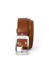GREEN YARD Ceinture en cuir pour femme noire de 4 cm en cuir très solide, cognac, 115 cm taille-130 cm longueur totale