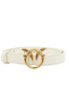 Pinko Love Berry H2 Belt Veau Set Ceinture, Z14q_Blanc Soie-Antique Gold, S Femme
