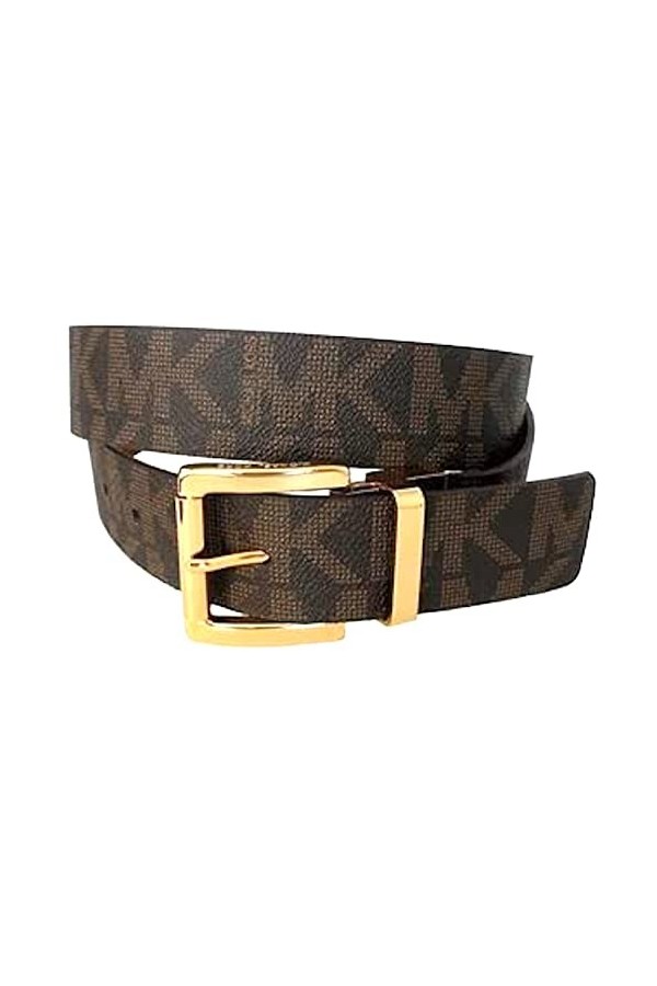 Michael Kors Mk Signature Monogram Logo Buckle and Belt