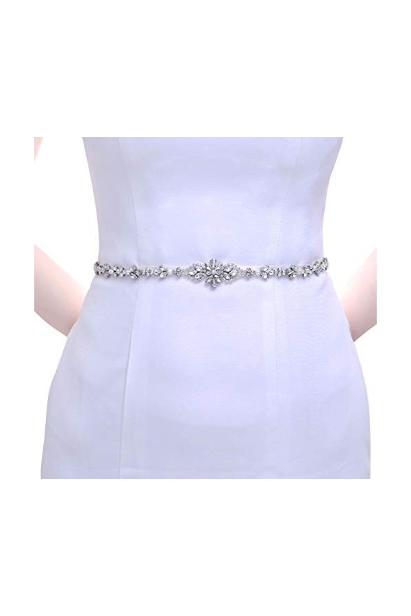 Azaleas Ceinture de mariage avec strass - Ceinture de mariée - Robe de mariée - Ceinture à paillettes - Cristal S09 - - Tai