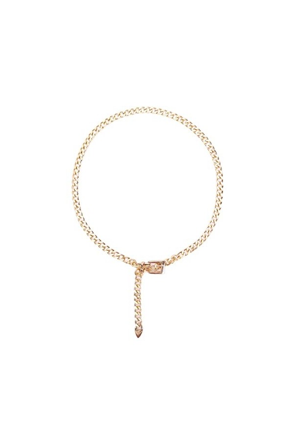 irisaa Ceinture à chaîne pour femme - Ceinture élastique avec fermeture à crochet, Boucle dorée, taille unique