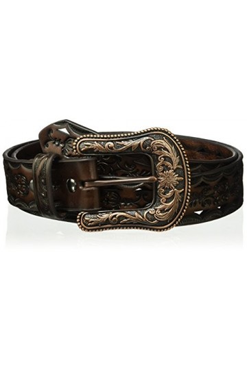 ARIAT Ceinture triangulaire à boucle en cuivre pour femme, marron/noir, Medium