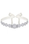 Geosar Ceinture en Cristal Strass Mariage Ceinture en Applique Mariée Noir, Argent 