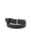 FASHIONGEN - Ceinture Femme Doublé en Cuir rivetés et strass, RAINA - Noir, 85 / pantalon 37 à 41
