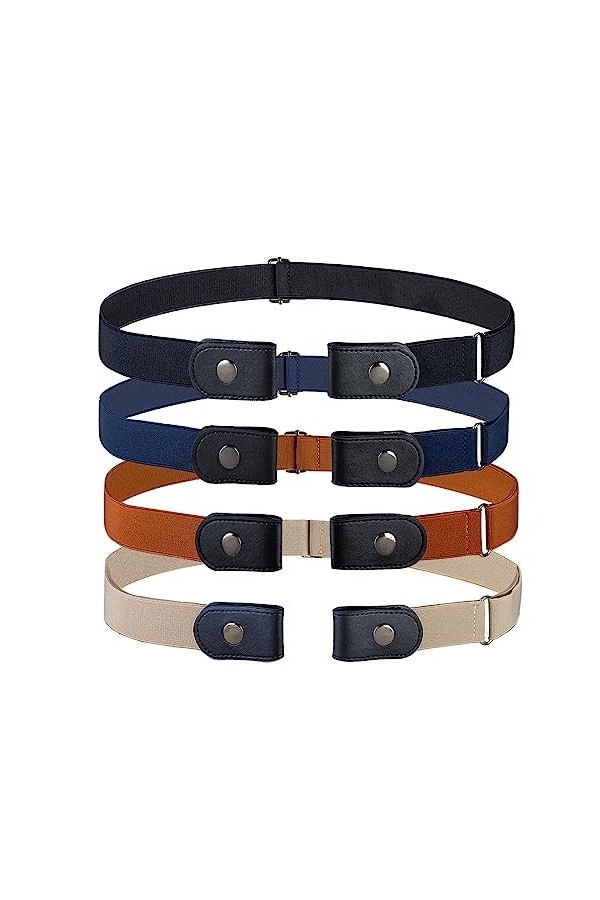 MSTOKIN Ceinture sans boucle pour femme et homme, ceinture élastique invisible sans boucle pour pantalons, jeans, robes de fe