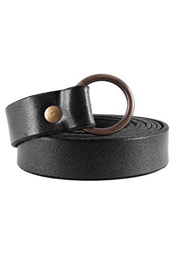 Battle-Merchant Ceinture en cuir médiévale 2 cm étroite – 160 cm ou LARP Ceinture de viking médiévale pour femme 190 cm de lo