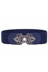 Syuer Womens Vintage Wide Elastic Stretch Waist Belt Retro Cinch Belt XXXL 43"-51" , Navy 