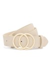 Earnda Ceinture en cuir synthétique souple pour femme - beige - S:taille 69/76 cm