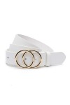 Earnda Ceinture en cuir synthétique souple pour femme - beige - S:taille 69/76 cm