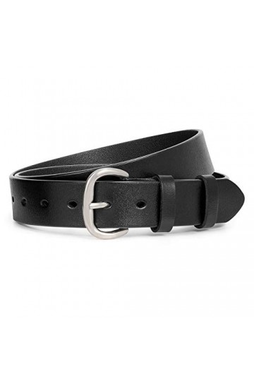 SANSTHS Ceinture en cuir avec boucle pour femme Noir - Noir - pantalons 66/76 cm
