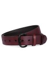 SANSTHS Ceinture en cuir avec boucle pour femme Noir - Noir - pantalons 66/76 cm