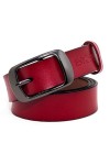 ESPOFY Ceinture pour femmes Ceinture en cuir véritable avec boucle en alliage à une broche Marron 110cm 